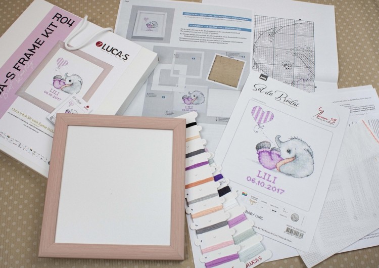 Набор для вышивания Luca-S R04 Baby Girl - с рамкой в комплекте