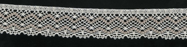 IEMESA 1880/R0 Плетеное хлопковое кружево, ширина 35 мм, цвет светло-бежевый с серым