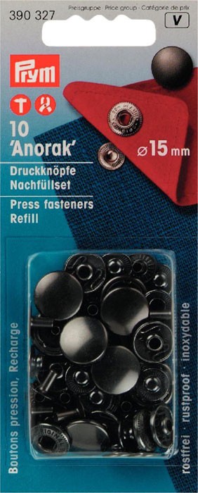 Prym 390327 Кнопки Анорак для тканей средней плотности