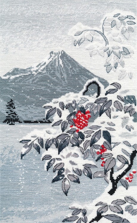 Набор для вышивания Овен 1398 Зимний пейзаж с рябиной