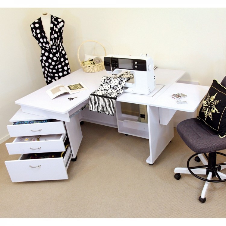 Hemline TLM.Q-W001T Стол раскладной для швейной машины с раскройным местом QUILTERS VISION, белый