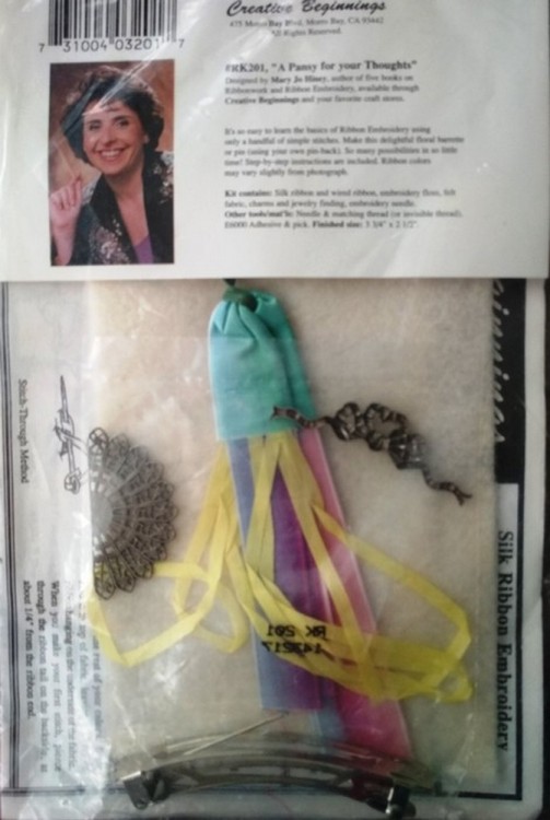 Набор для вышивания Creative Beginings RK201 A Pansy for Your Thoughts (Анютины глазки для Твоих размышлений)