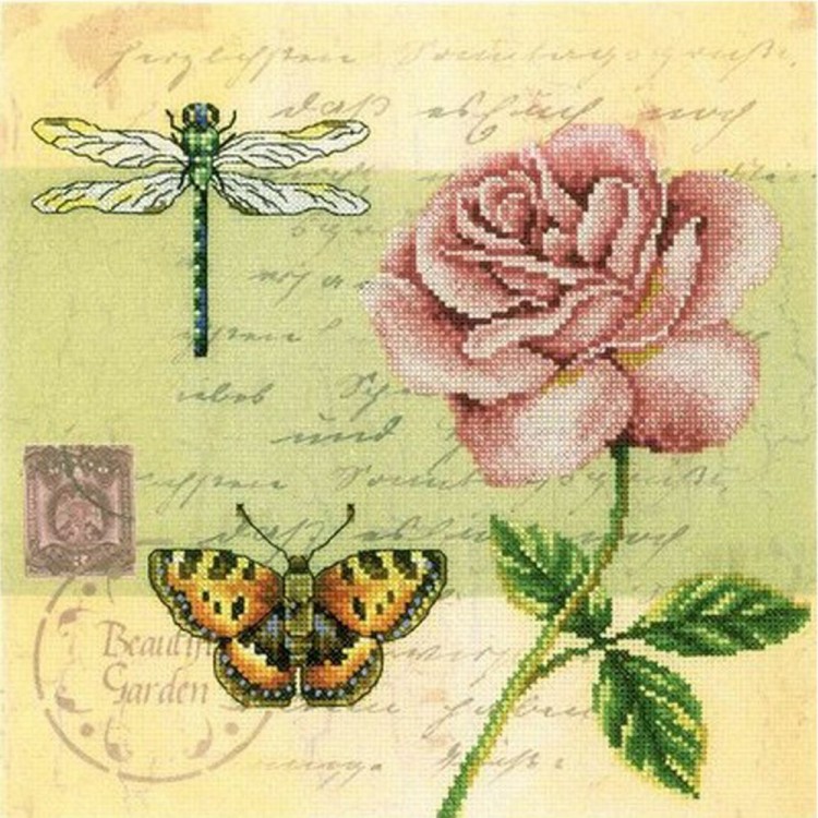 Набор для вышивания РТО M70016 Почтовая открытка - Роза
