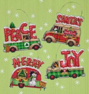 Dimensions 70-08974 Holiday Truck Ornaments