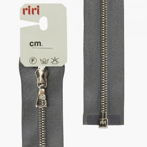 Riri 3000079/65/2121 Молния металлическая, разъемная, на атласной тесьме, 4 мм, 65 см, серый стальной
