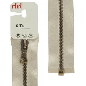 Riri 3000105/60/2230 Молния металлическая, разъемная, на атласной тесьме, 4 мм, 60 см, бежевый