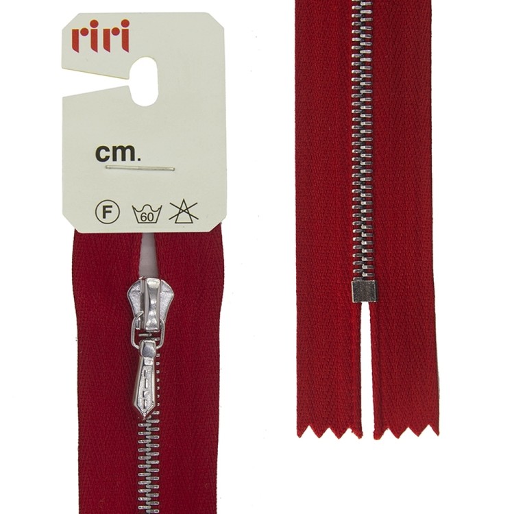 Riri 3411120/18/2407 Молния металлическая, неразъемная, карманная, 4 мм, 18 см, красный