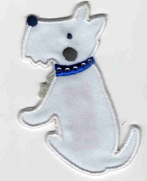HKM 33351/1SB Термоаппликация "Terrier mit blauen Strasshalsban"