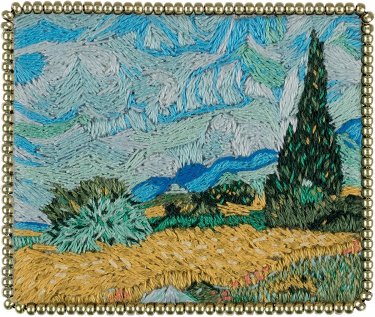 Набор для вышивания Панна MET-JK-2266 Брошь "Пшеничное поле с кипарисами"