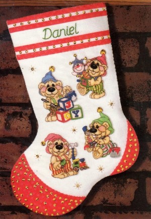 Dimensions 18024 Elf Bears Stocking (made in USA)