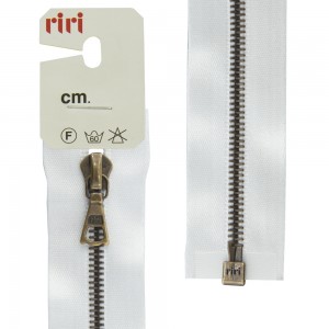 Riri 3000105/65/2101 Молния металлическая, разъемная, на атласной тесьме, 4 мм, 65 см, белый