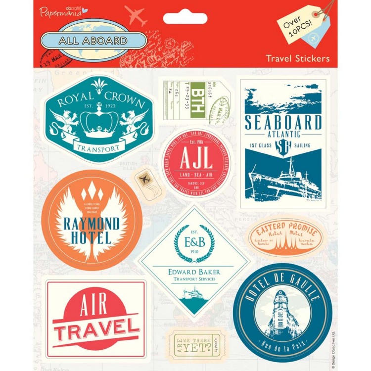 Docrafts PMA804101 Наклейки путешественника All Aboard