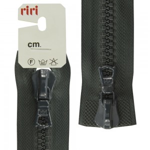 Riri 6016575/75/2818 Молния тракторная, разъемная, 2 замка, 8 мм, 75 cм, темно-зеленый болотный