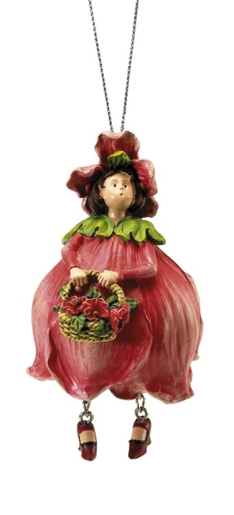 Fiebiger Floristik 850010-450 Фигурка декоративная, Blumenmadchen "Мак"
