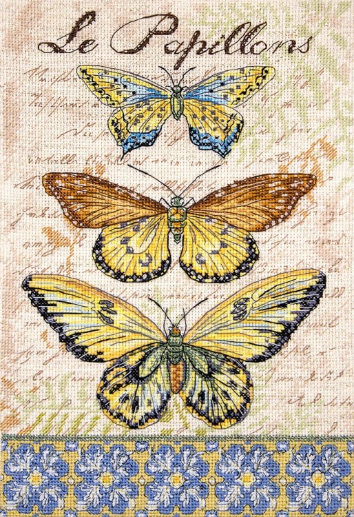 Набор для вышивания LetiStitch 975 Vintage Wings-Le Papillons
