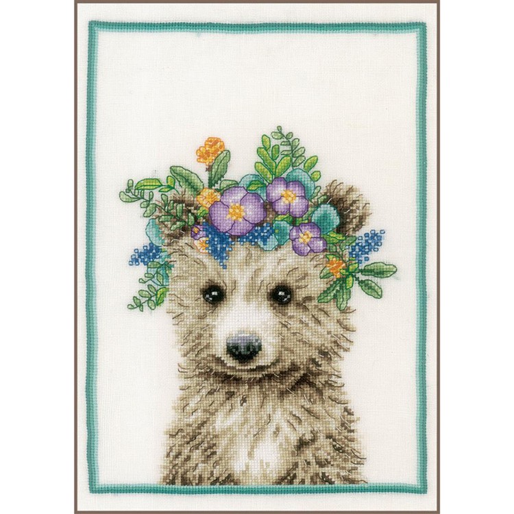 Набор для вышивания Lanarte PN-0200867 Flower crown bear (Медведь в цветочной короне)