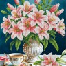 Каролинка КБЦН(Ч) 3075 Лилии на синем