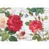 Stamperia DFS397 Бумага рисовая "Красные розы и ноты"
