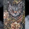 Цветочный кот блокнот цветной с 3-d обложкой
