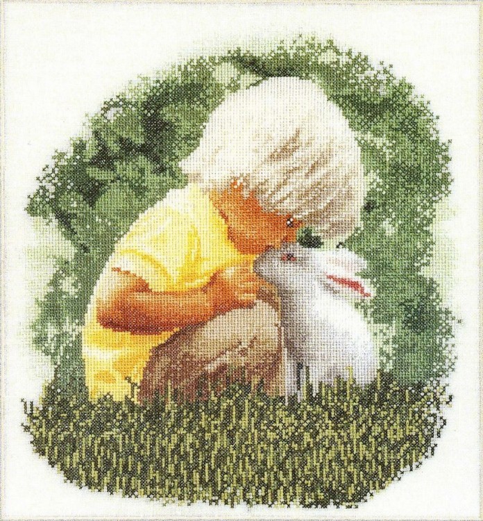 Набор для вышивания Thea Gouverneur 1046 Boy and Rabbit (Мальчик и кролик)
