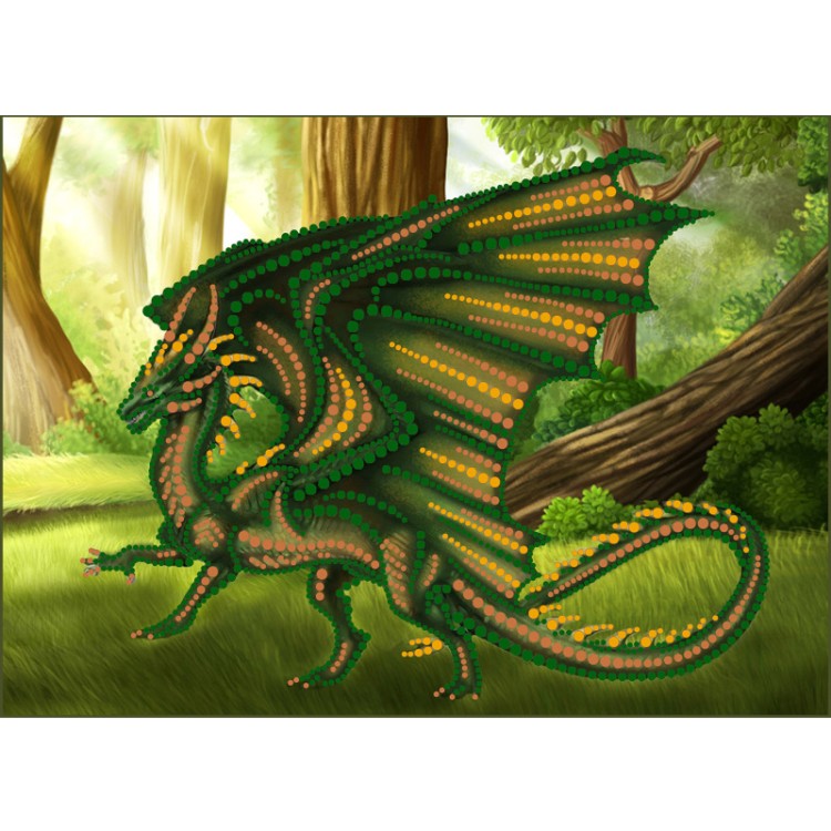 Набор для вышивания Larkes Н4206 Зеленый Дракон