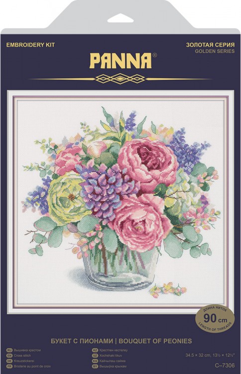 Набор для вышивания Панна C-7306 Букет с пионами