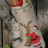 Набор для вышивания Permin 41-0231 Сапожок для подарков "Санта и олень"