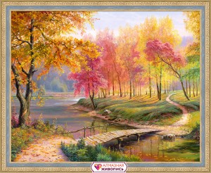Алмазная живопись АЖ-1822 Осень в старом парке