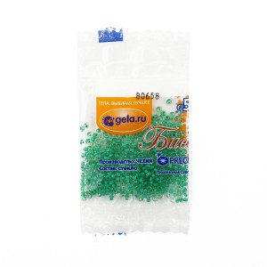 Preciosa Ornela 80658 Прозрачный, зеленая линия внутри внутри бисер 10/0 5 г