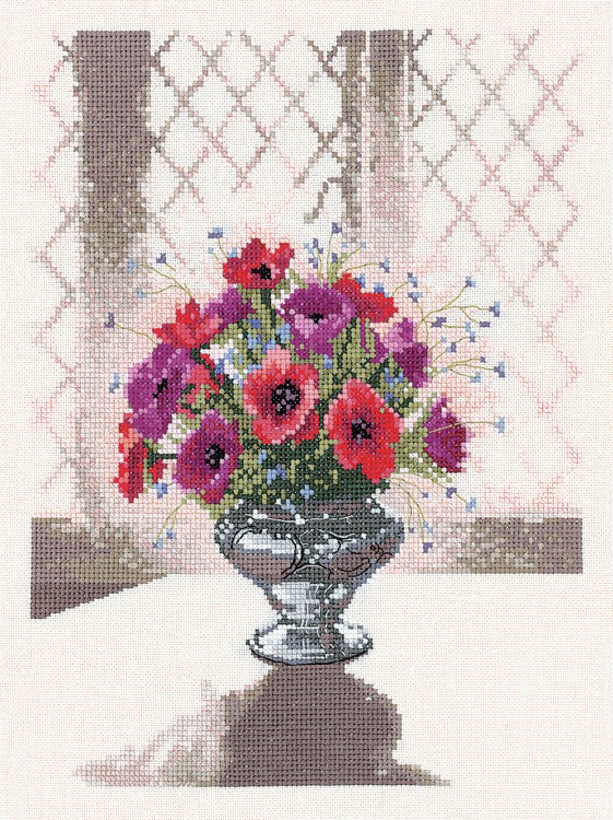 Набор для вышивания Heritage WFSV656E Цветы в серебряной вазе