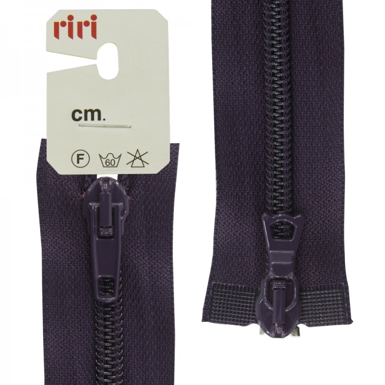 Riri 2519755/75/2510 Молния спираль, разъемная, 2 замка, 6 мм, 75 см, темно-фиолетовый