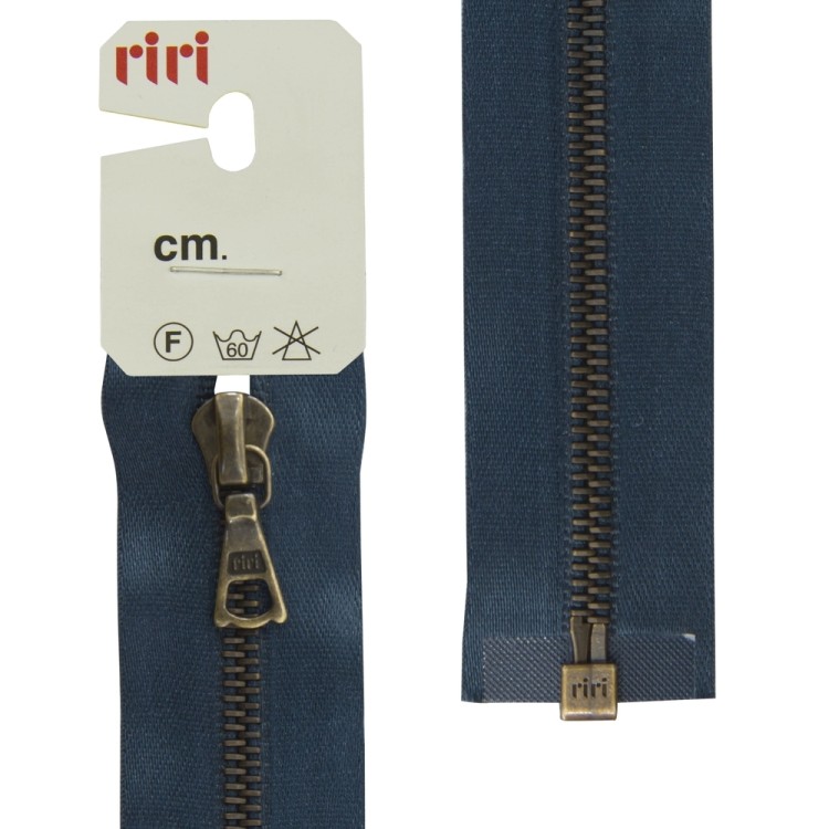 Riri 3000105/65/2131 Молния металлическая, разъемная, на атласной тесьме, 4 мм, 65 см, синий темный
