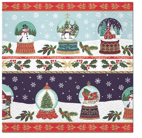 PAW Decor Collection SDL017700 Салфетка трехслойная для декупажа "Рождественские стеклянные шары"