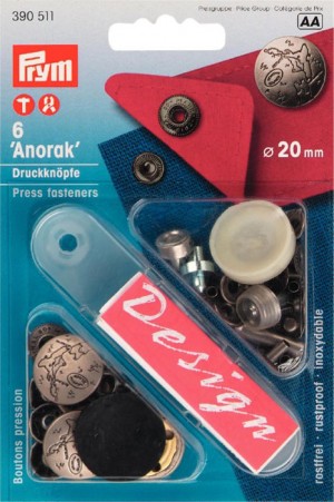Prym 390511 Кнопки Анорак с дизайном для тканей средней плотности