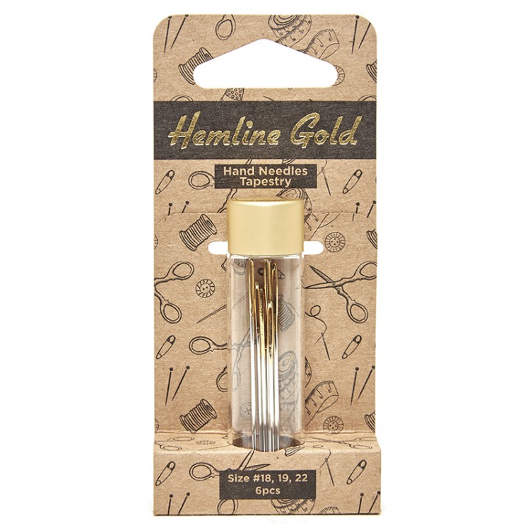 Hemline 283G.1822.HG Иглы для вышивания с закруглённым кончиком в баночке №18-22