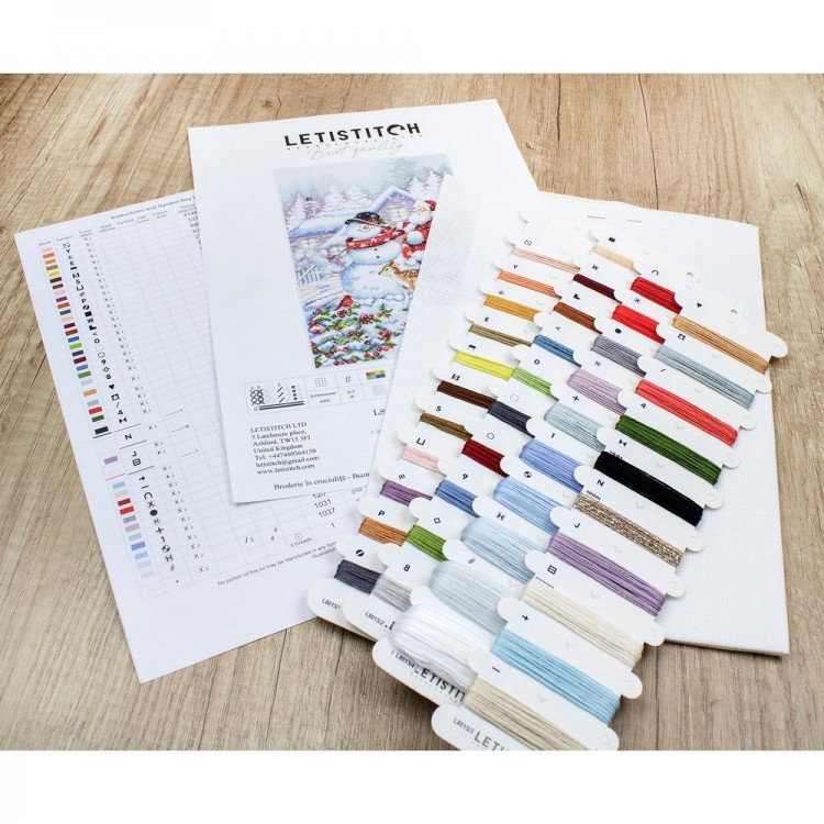 Набор для вышивания LetiStitch L8015 Snowman and Santa (Снеговик и Санта-Клаус)