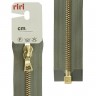 Riri 3503219/70/5884 Молния металлическая, разъемная, на атласной тесьме, 6 мм, 70 см, серо-зеленый