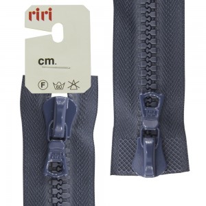 Riri 6016575/80/2124 Молния тракторная, разъемная, 2 замка, 8 мм, 80 cм, серо-голубой темный