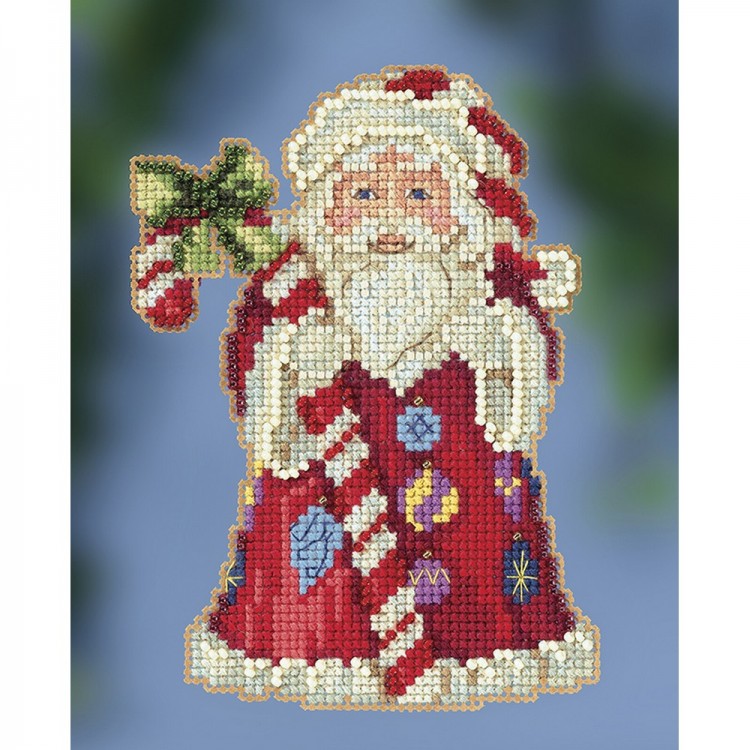 Набор для вышивания Mill Hill JS202016 Candy Cane Santa (Санта с конфетами)