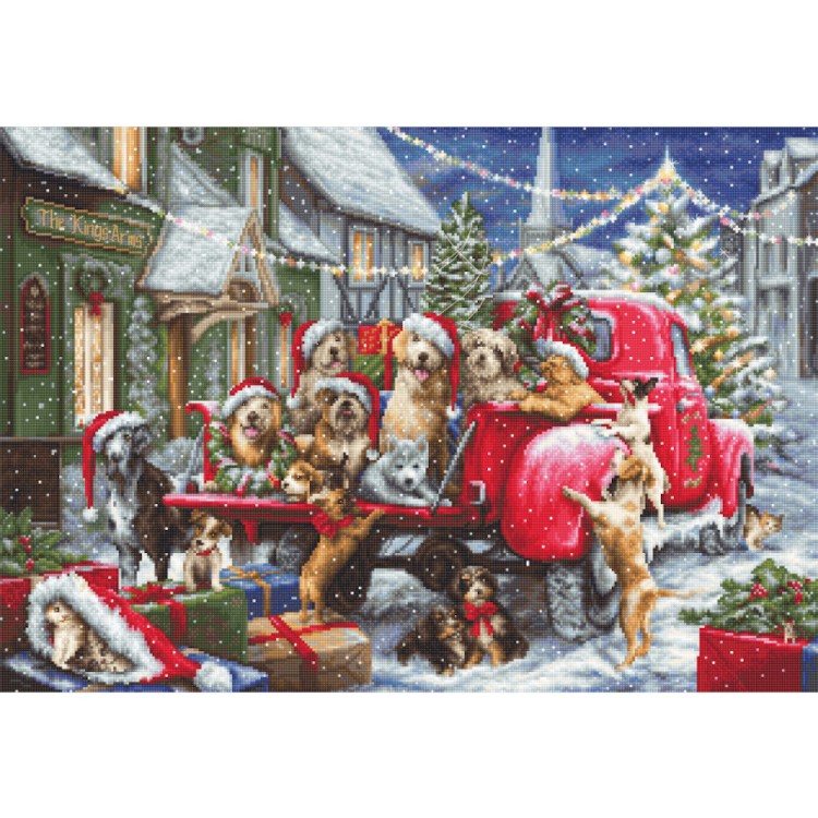 Набор для вышивания Luca-S B2414 Рождество щенков