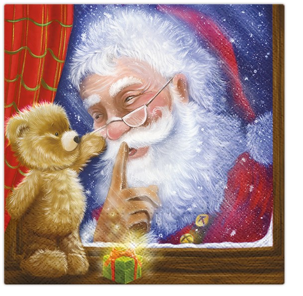PAW Decor Collection TL231900 Салфетка трехслойная для декупажа "Сюрприз от Санты"