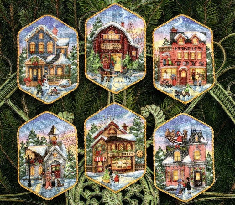 Набор для вышивания Dimensions 08785 Cristmas Village Ornaments (made in USA)