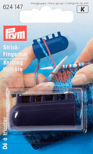 Prym 624147 Наперсток для вязания с 4 направляющими для пряжи, пластик, синий, Prym, 624147