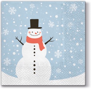 PAW Decor Collection TL827000 Салфетка трехслойная для декупажа "Счастливый снеговик"