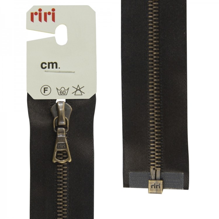 Riri 3000105/65/2226 Молния металлическая, разъемная, на атласной тесьме, 4 мм, 65 см, темный шоколад