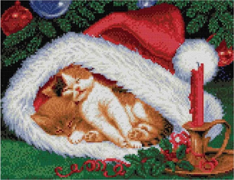 Набор для вышивания Каролинка КТКН 176 (Р) Котята на рождество