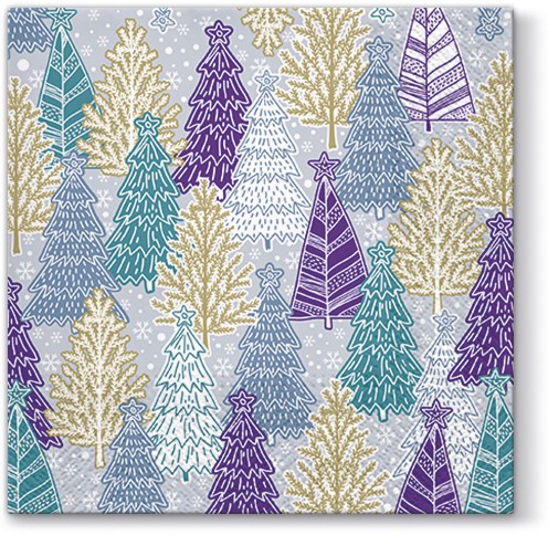 PAW Decor Collection SDL097300 Салфетка трехслойная для декупажа "Блестящие елочки"