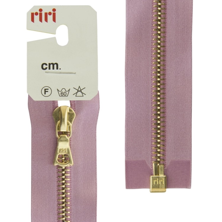 Riri 3503219/70/9413 Молния металлическая, разъемная, на атласной тесьме, 6 мм, 70 см, светло-сиреневый