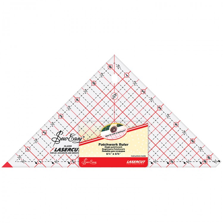 Hemline NL4208 Линейка-треугольник с углом 90*, градация в дюймах, 6 1/2" X 6 7/8"