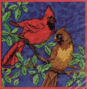 Dimensions 17054USA Cardinals on Branch (Кардиналы на ветке)